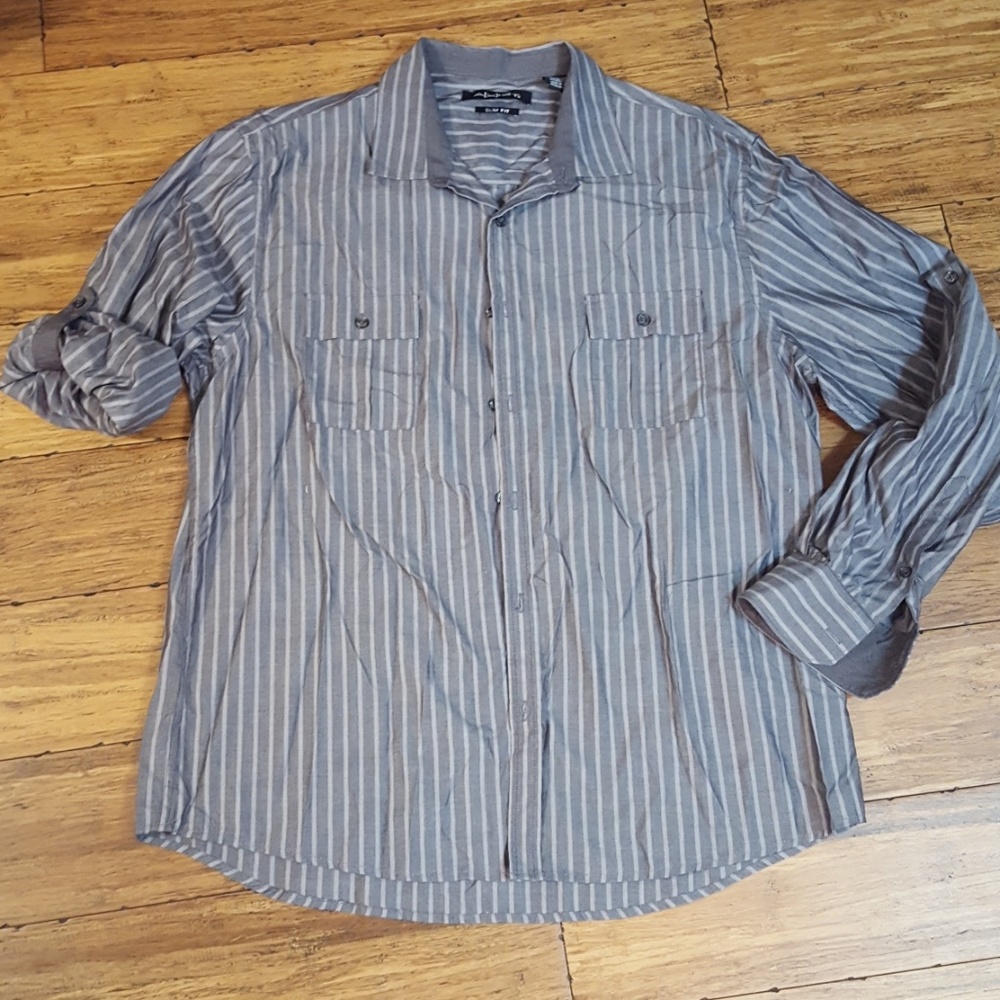 Axist.Slim fit button-down long-sleeve